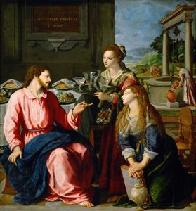 Meryem ve Martha ile Mesih by Alessandro Allori